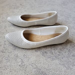Dr. Scholl's perforated white flats